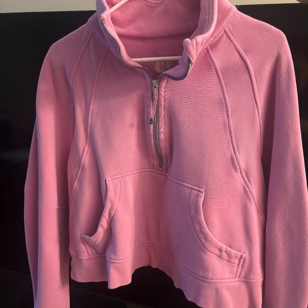 Lululemon Half-Zip Scuba in Bubblegum Pink Size M/L